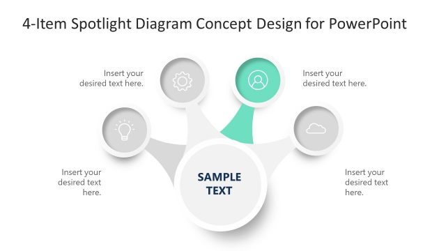 4 Step Spotlight PowerPoint Concept Diagram