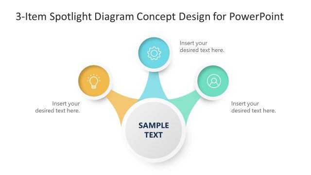 3-Item Spotlight Diagram Concept Design for PowerPoint