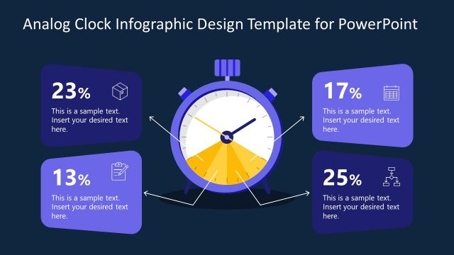 Analog Clock Infographic Design Template – Dark Background