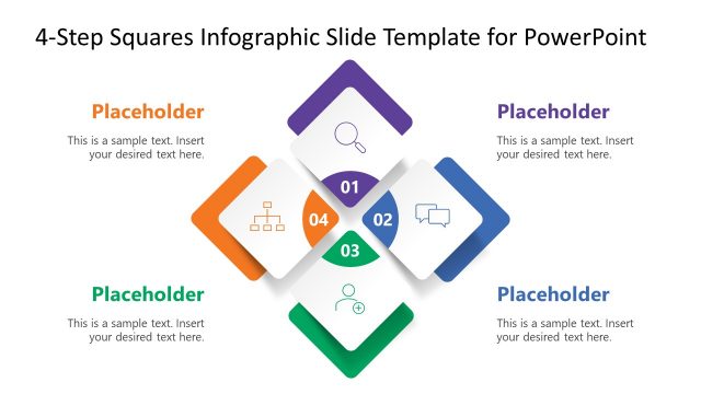 4-Step Squares Infographic Slide Template for PowerPoint