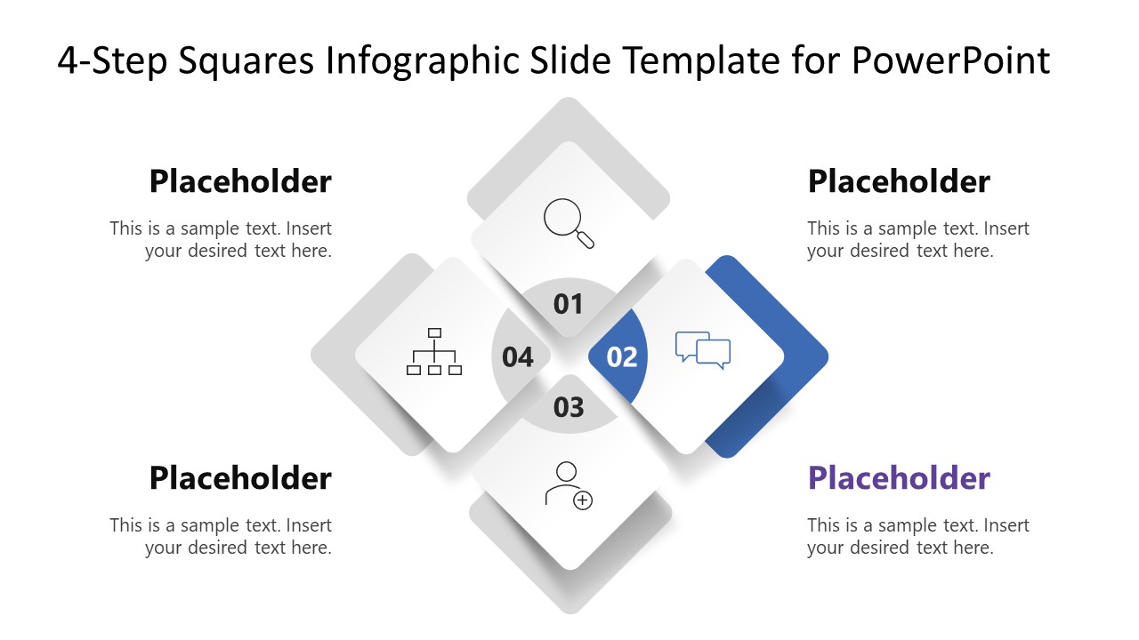 4 Step Square Diagram PowerPoint Template - SlideModel