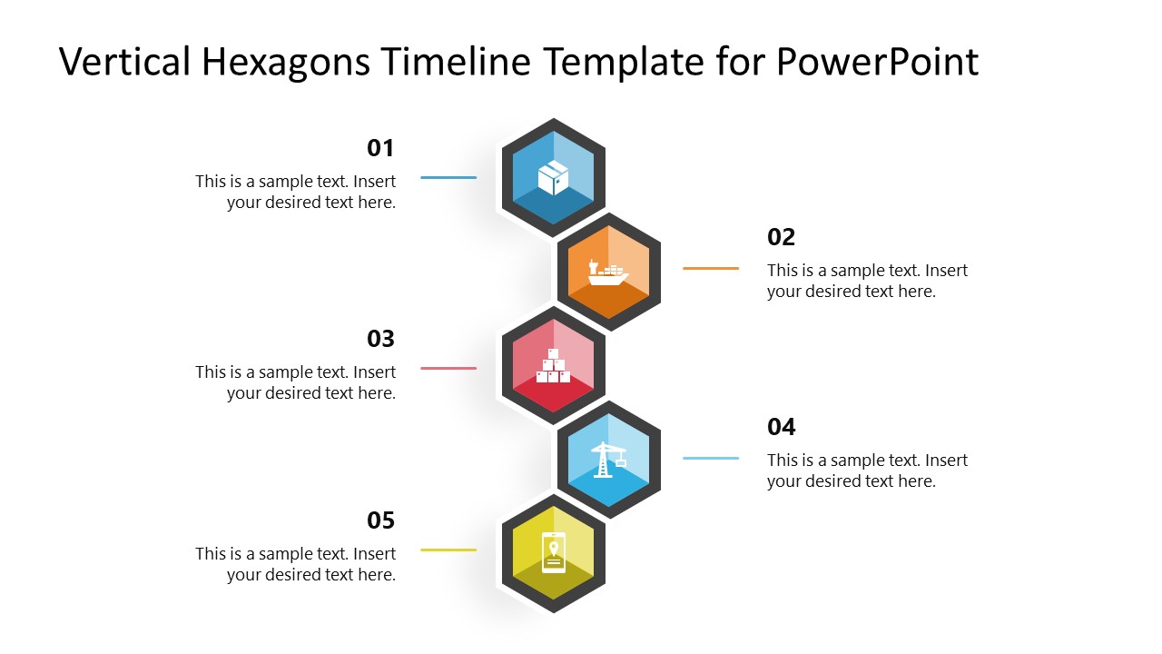 Vertical Hexagons Infographic Timeline 