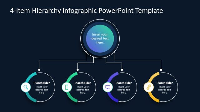 Hierarchy PowerPoint Layout – 4 Steps Circular Diagram