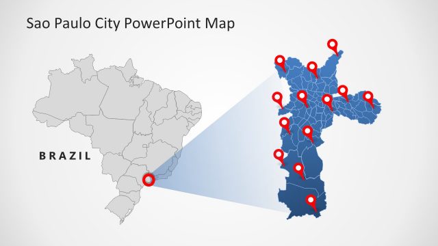Sao Paulo City PowerPoint Map