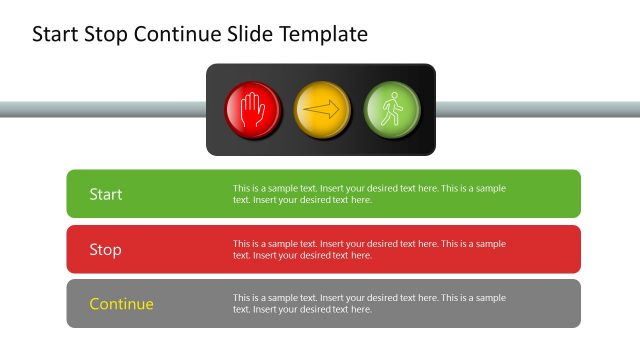 Horizontal Layout for Start Stop Continue Model