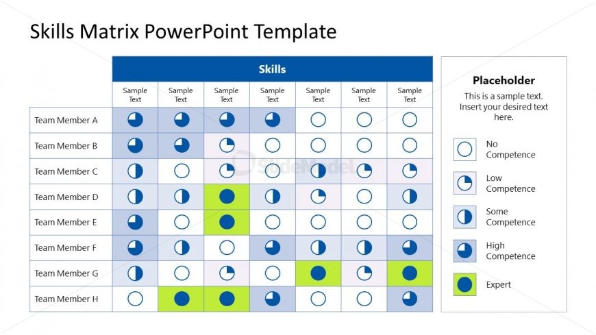PPT Template of Skills Matrix Chart