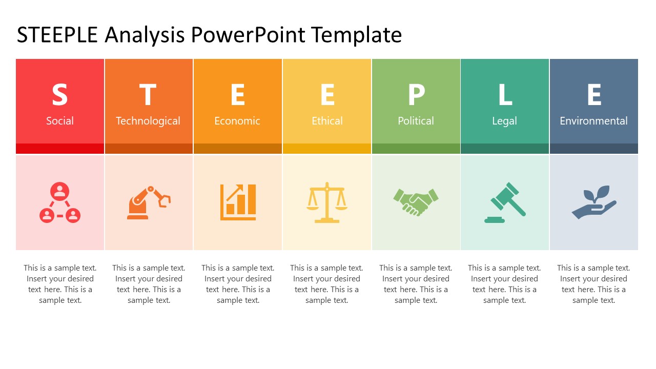PowerPoint Infographic Template Slide for STEEPLE Analysis
