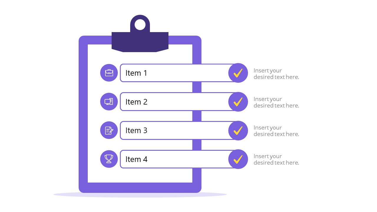 4-Steps Checklist PowerPoint Template - SlideModel