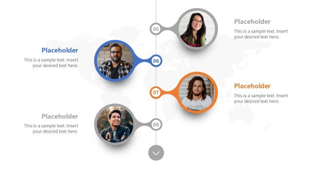 Presentation Slide Template of Vertical Timeline Chart