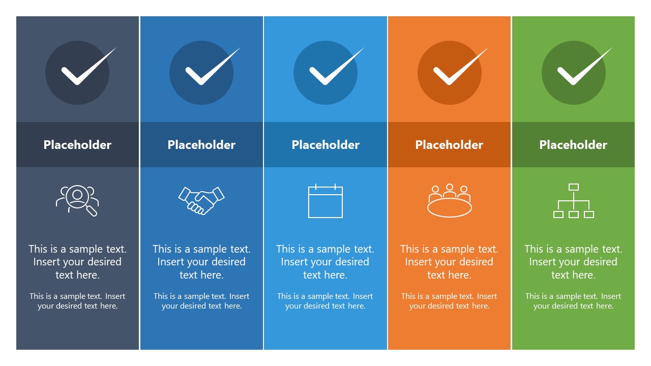 5Step Horizontal Checklist Template for PowerPoint SlideModel