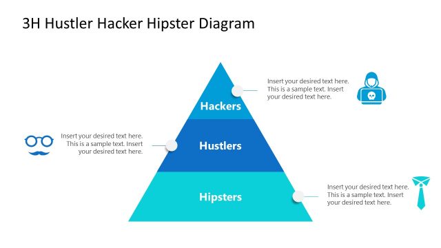 Pyramid Diagram for Hustler Hacker Hipster Concept