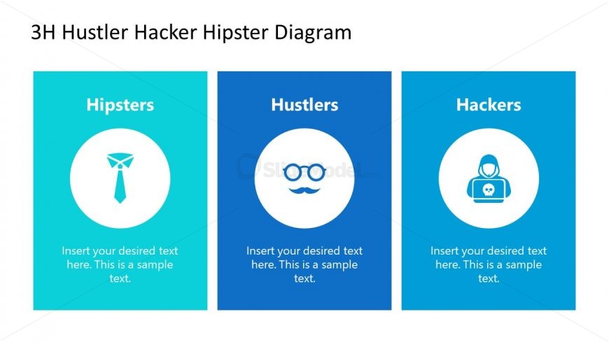 Diagram Template Design for Hustler Hacker Hipster with Icons