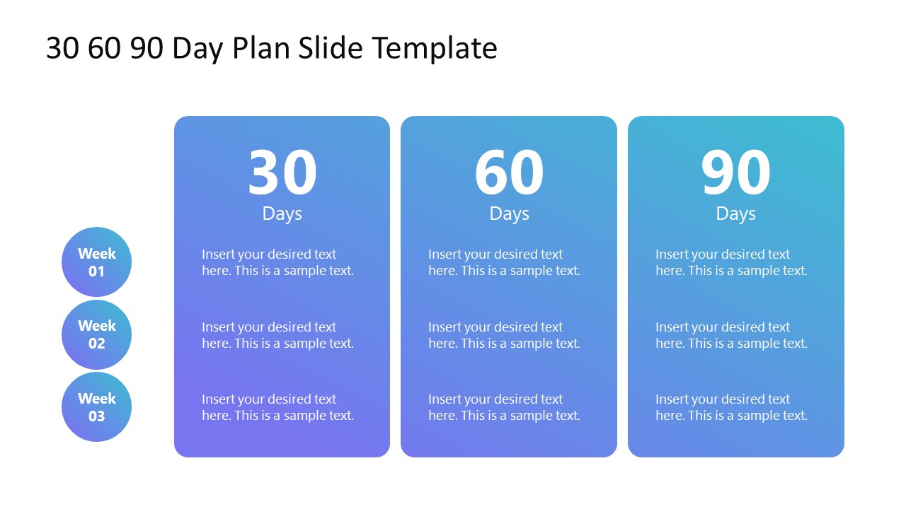90 day plan template build slide