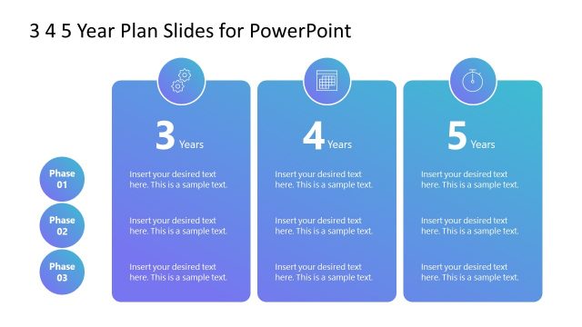 3 4 5 Year Plan PowerPoint Template Slide – White Background