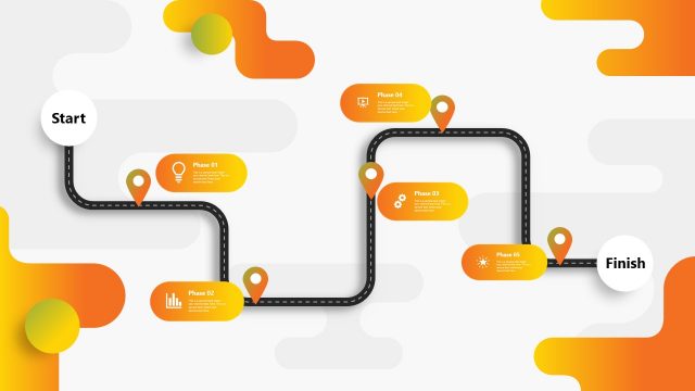 5-Phase Animated Roadmap Concept PowerPoint Template