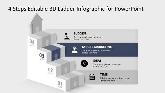 3D Ladder Infographic PowerPoint Template