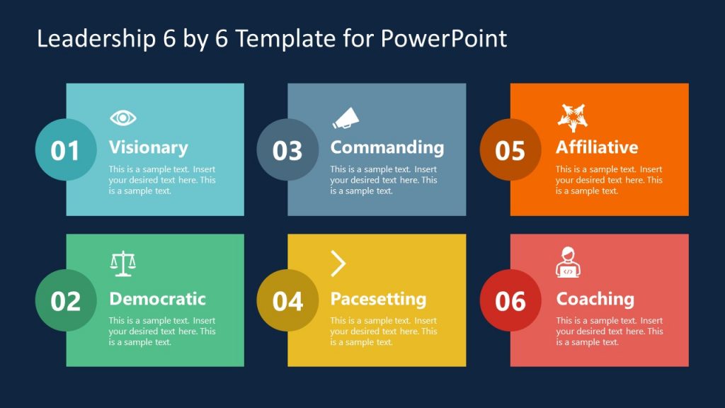 Leadership 6 By 6 PPT Slide with PowerPoint Icons - SlideModel