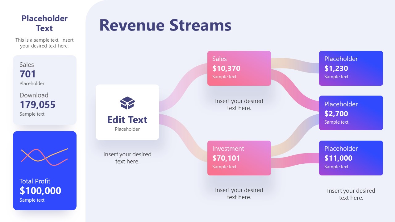 Revenue Streams PowerPoint Template Slide
