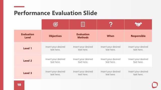 Employee Performance Evaluation Matrix Slide