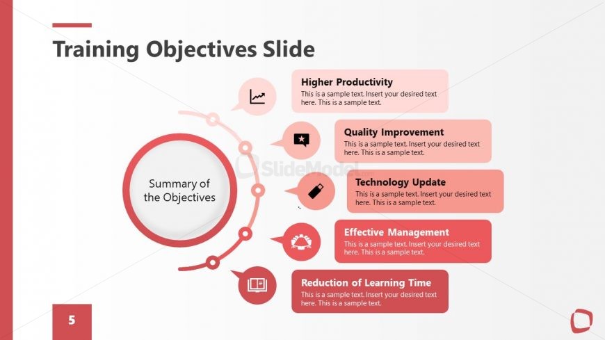 Editable Infographic Slide to Present Objectives