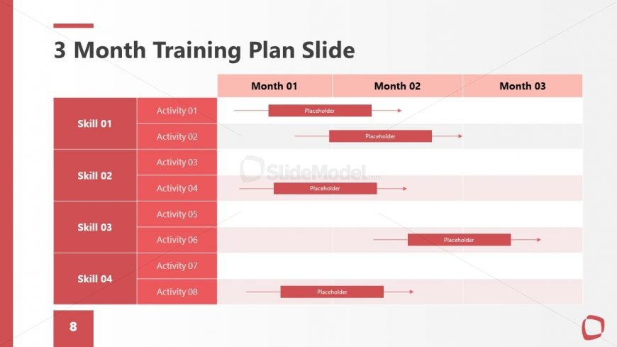 Monthly Planning Slide Template for Employee Training