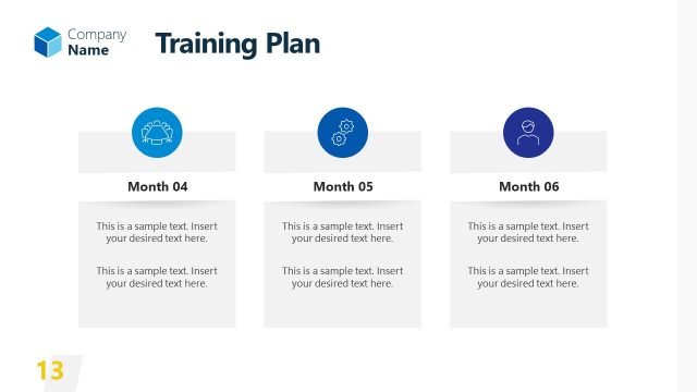Editable Slide for Training Plan of Next Three Months