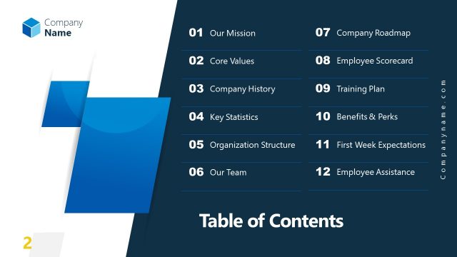Presentation Table of Content Template Slide