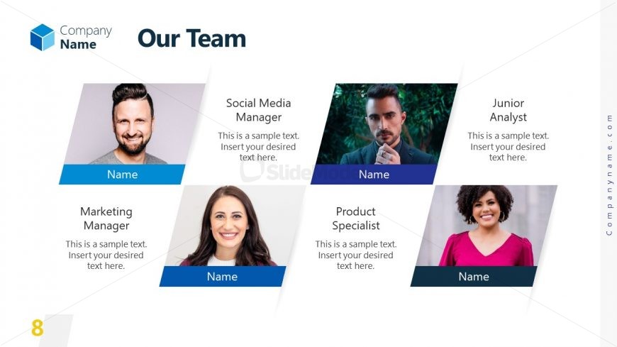 Our Team Slide Template for Introduction