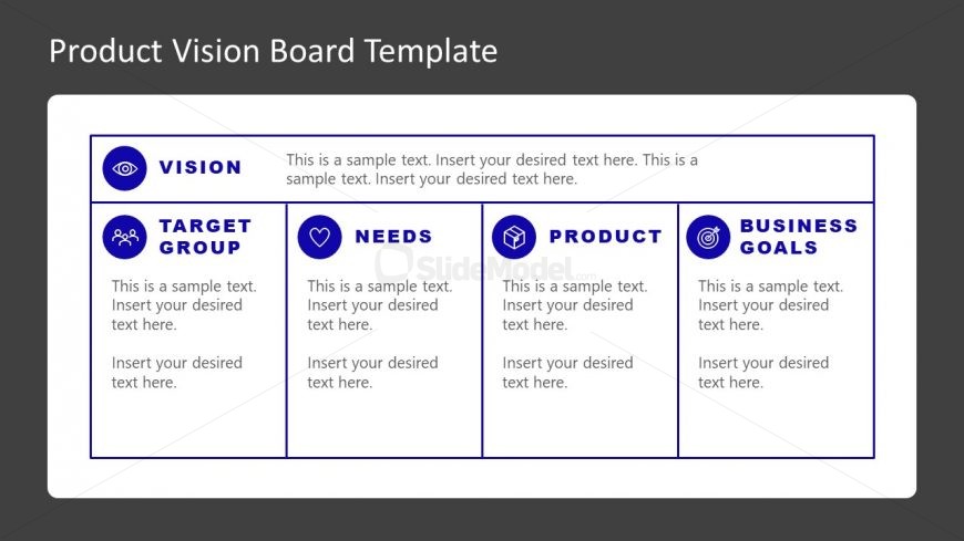 Product Vision Board Editable PPT Template