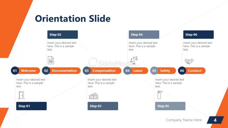 Orientation Template Slide for Onboarding Presentation