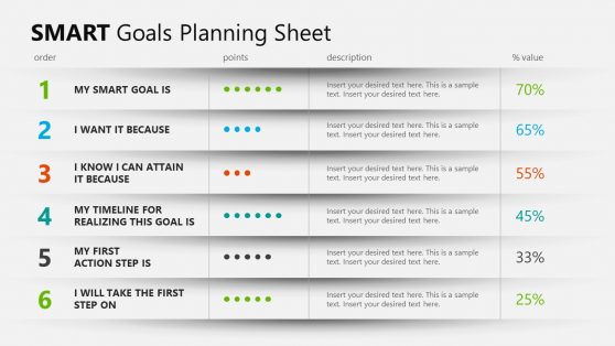 Template Slide for SMART Goals Planning