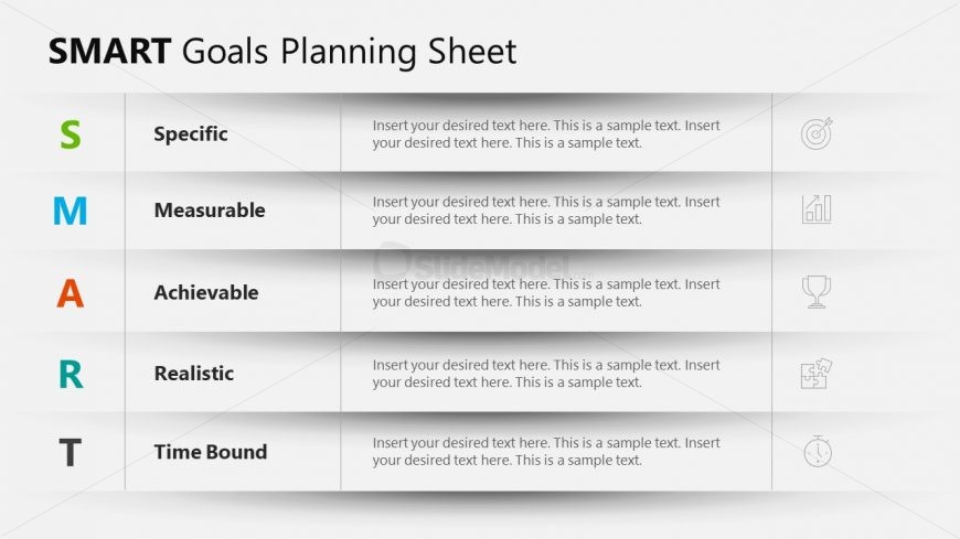 PowerPoint Slide Template for SMART Goals Planning