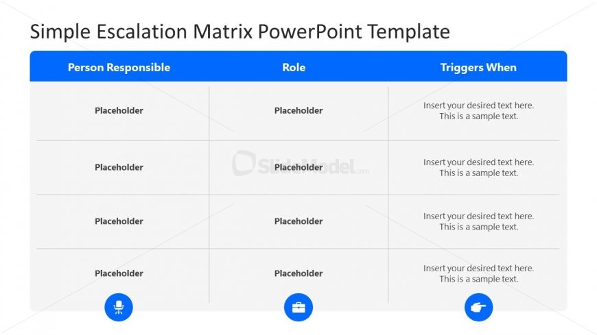 PowerPoint Matrix for Roles and Responsibilities in Escalation 