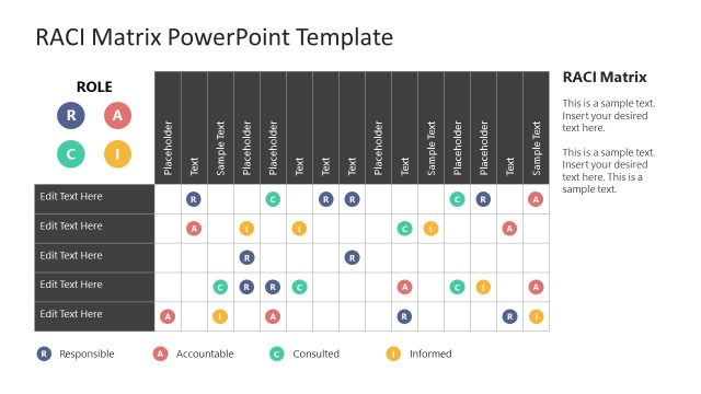 Project Management RACI Chart Template for PowerPoint