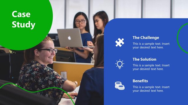 Case Study Slide with Infographic Icons