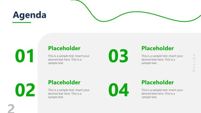 Agenda Slide for Resume Presentation