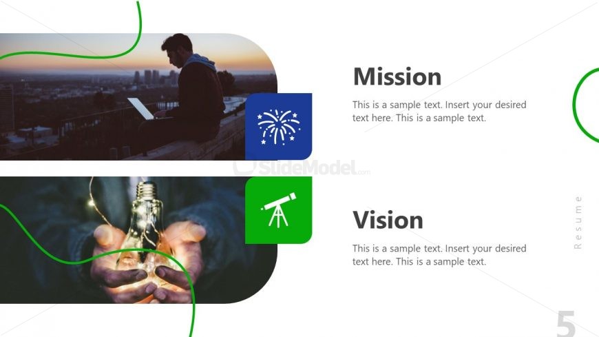 Mission and Vision Slide - Resume PPT Template 