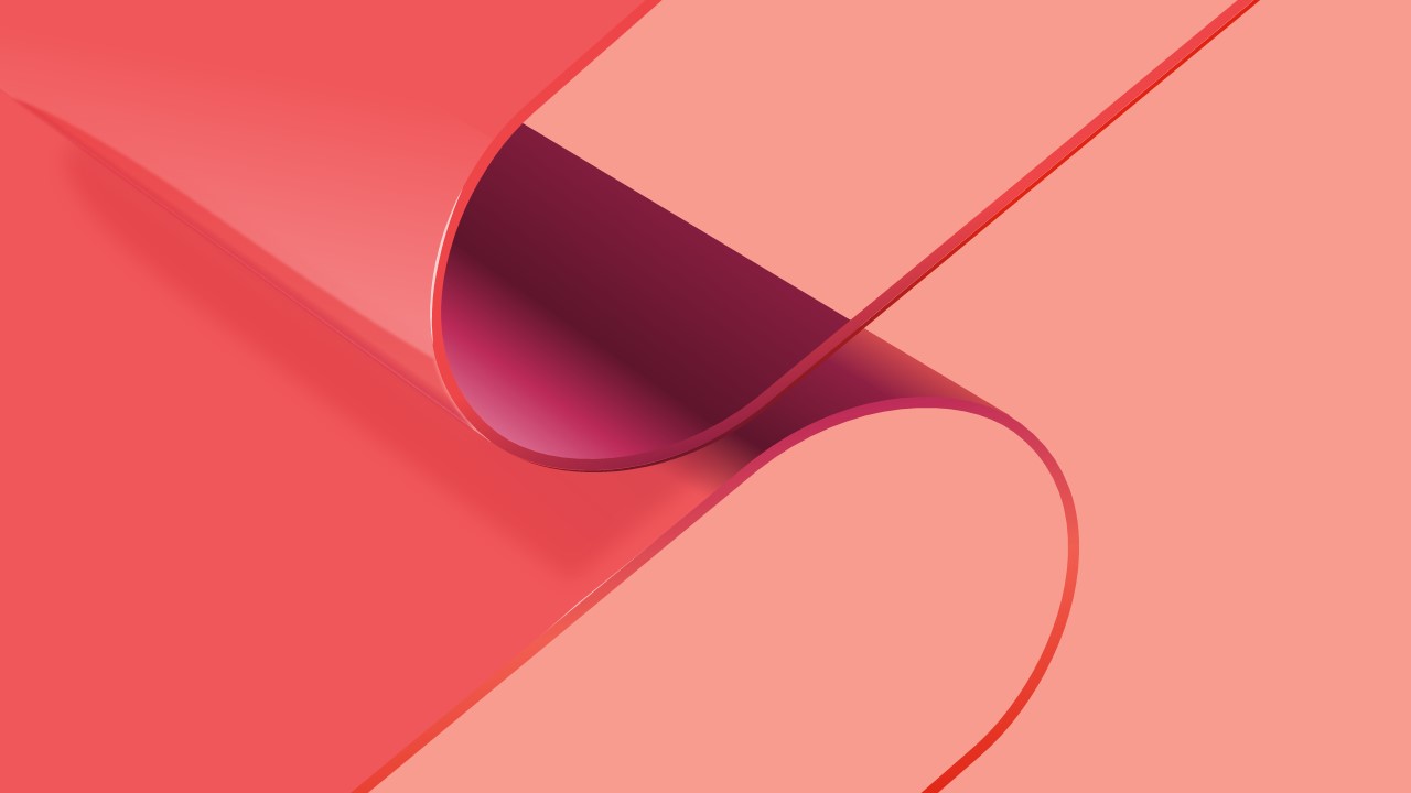 Curved Red Surfaces PowerPoint Background Template