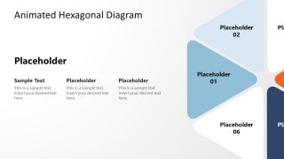 PPT Slide Template with Animated Hexagonal Diagram