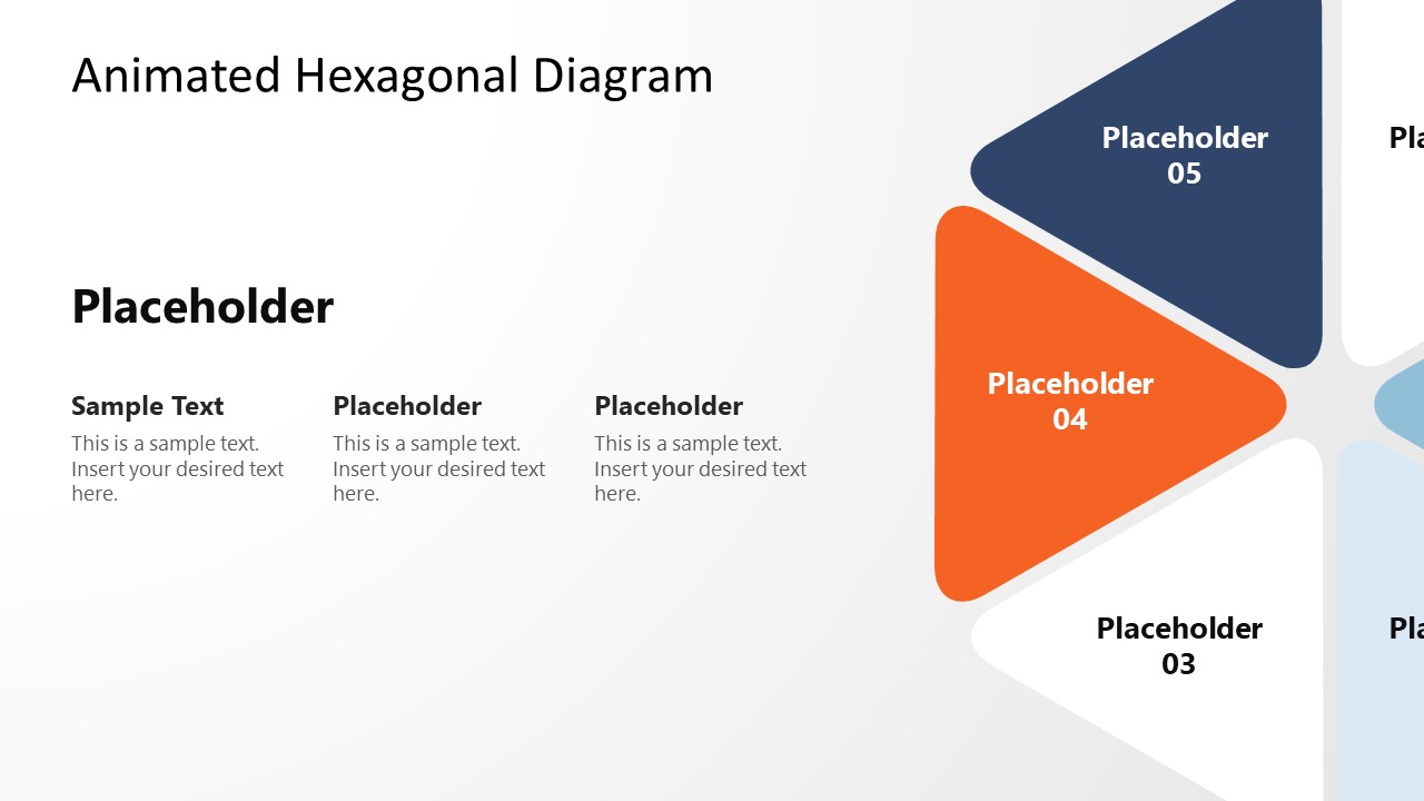 Customizable PPT Diagram - 6-Item Hexagon