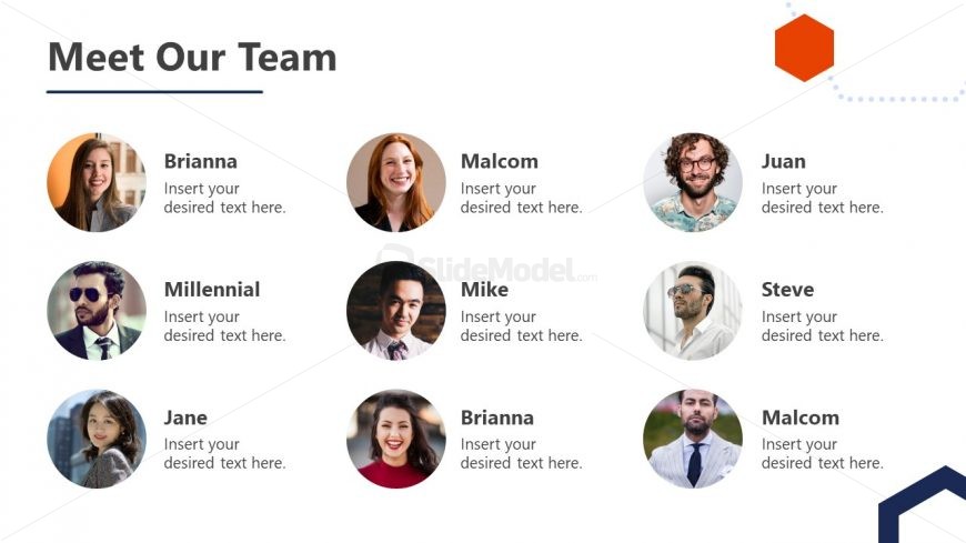Customizable Slide for Showing Team Members