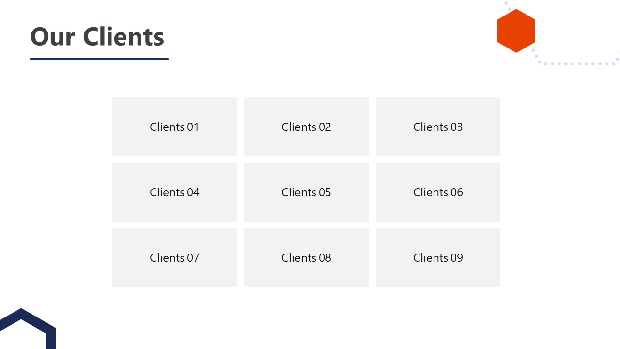 PPT Slide for Presenting Company Clients