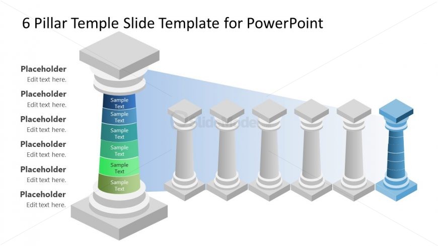 Slide Template for Greek Pillars Diagram