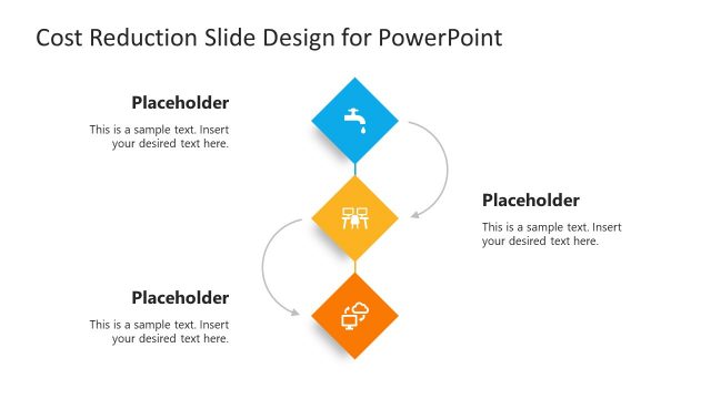 Three Step Cost Reduction Diagram for PowerPoint