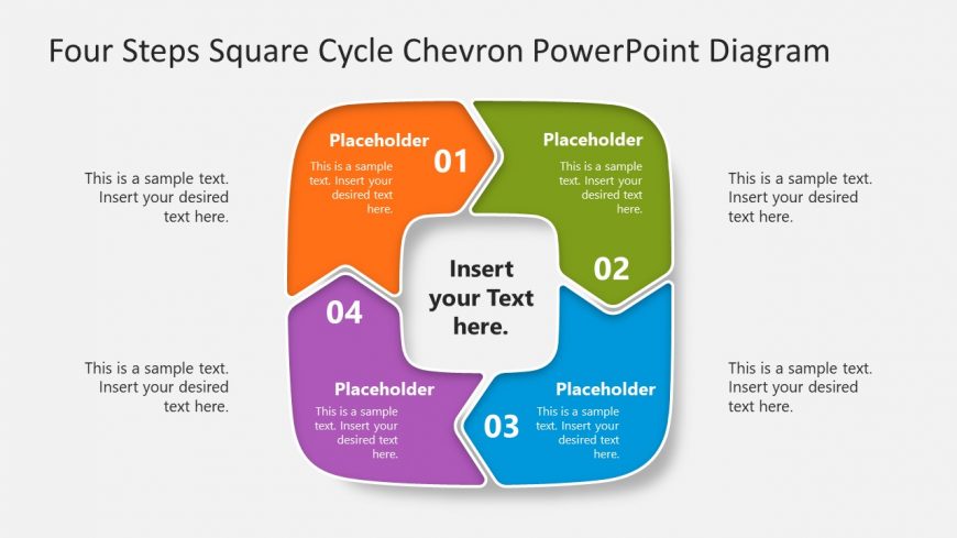 PPT Template Diagram - Square Cycle Chevron