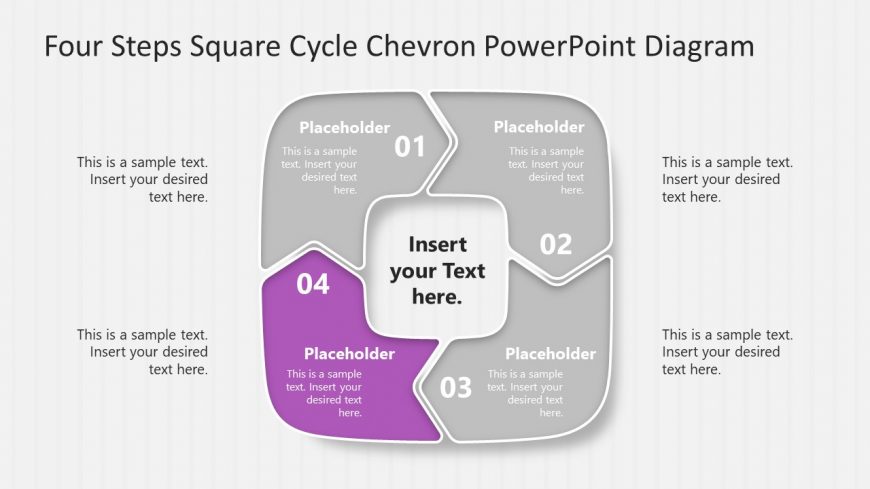 Editable Four Step Chevron Presentation Diagram