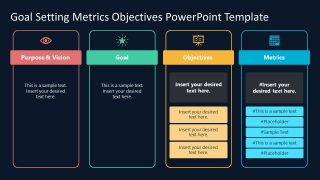 Goal Setting Metrics Objectives Slide Design with Dark Background 