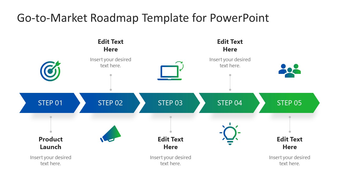 Go-to-market Roadmap Template with Infographic Icons