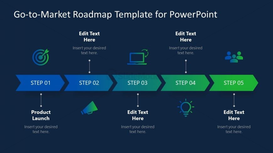 Go-to-market Editable Roadmap PowerPoint Template 