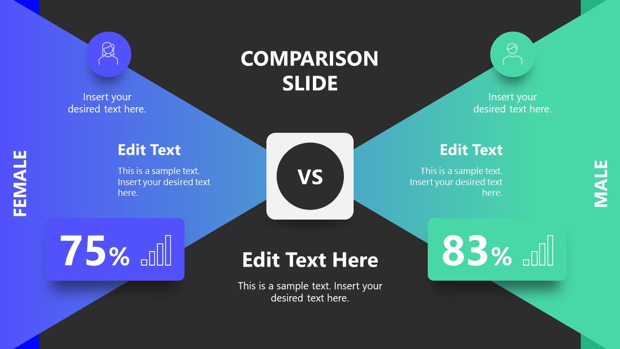 Modern Design PowerPoint Comparison Slide 